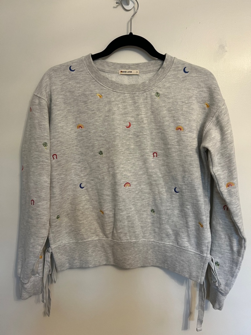 Marine Layer Nora Lucky Charms Side Tie Sweatshirt Small - Picture 2 of 12